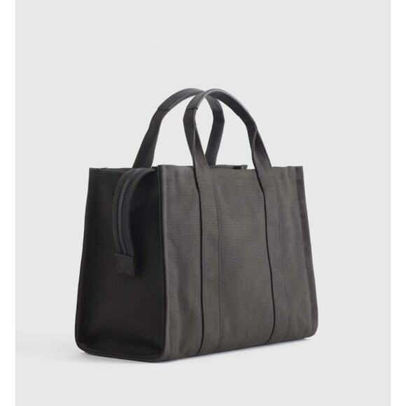 Quince Handbags - Quince Organic Canvas Small Crossbody Tote Charcoal Black